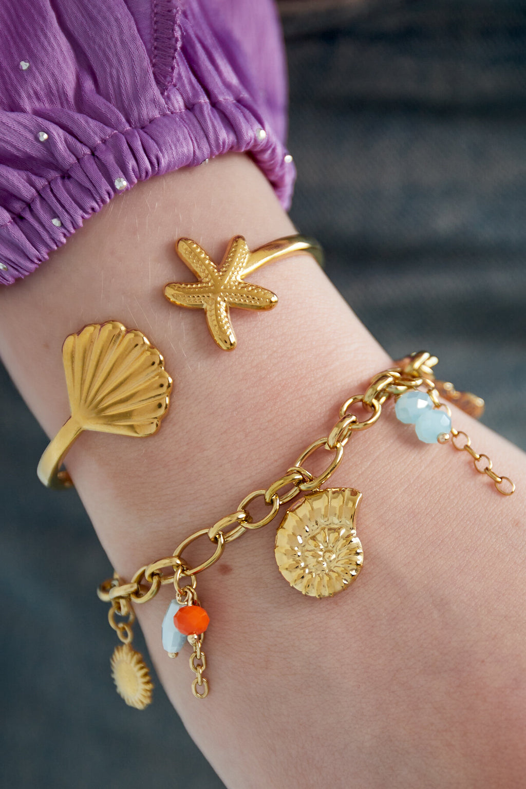 bracelet soleil doré