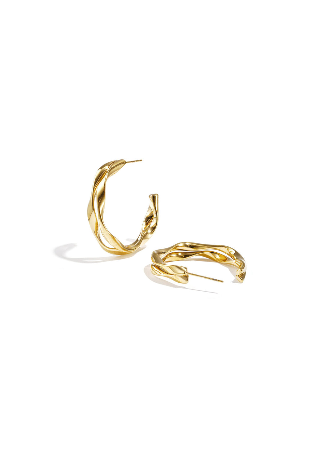 Boucles d'oreilles créoles doubles organiques