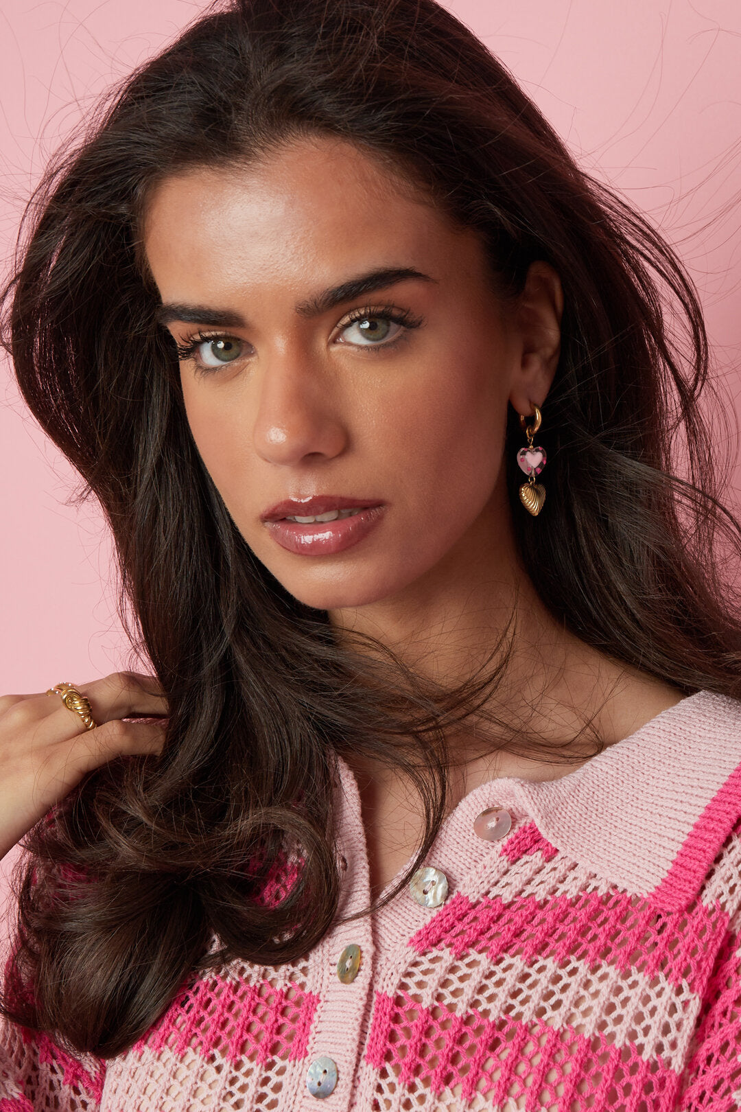 Boucles d'oreilles pendantes en forme de cœur