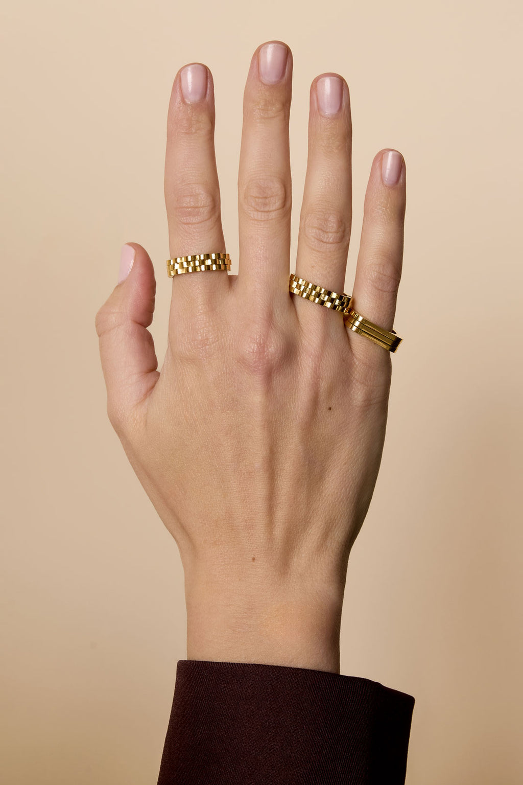 Bagues minimalistes en acier inoxydable rectangulaires Simple Daily Simple Series Bijoux pour femmes