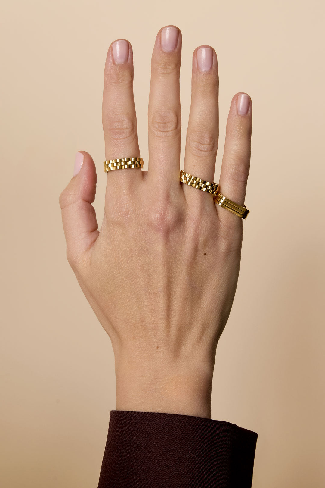 Bagues minimalistes en acier inoxydable rectangulaires Simple Daily Simple Series Bijoux pour femmes