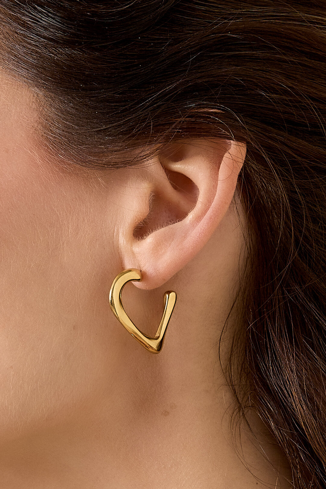 Boucles d'oreilles créoles Cœur Simple Daily Simple Series Bijoux pour femmes