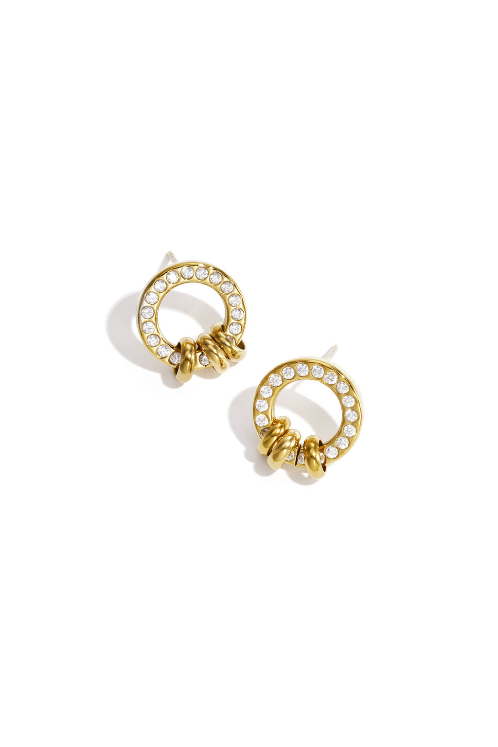 Boucles d'oreilles puces avec bagues élégantes