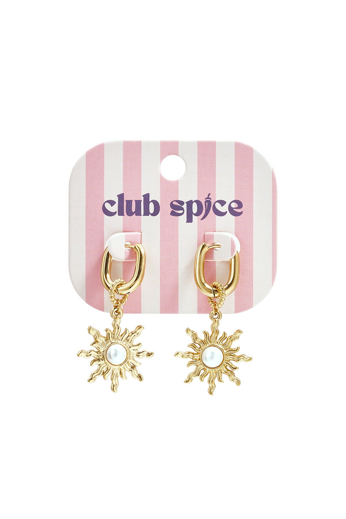 Boucles d'oreilles squovales avec breloque soleil bohème