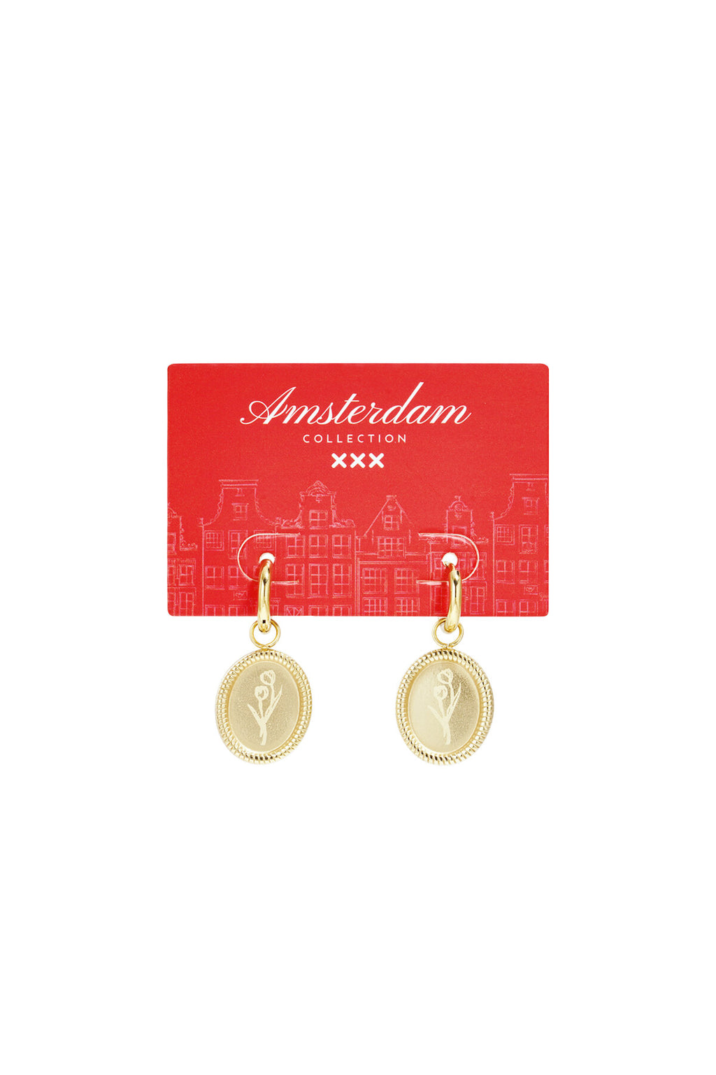 Boucles d'oreilles en acier inoxydable en forme de tulipe
