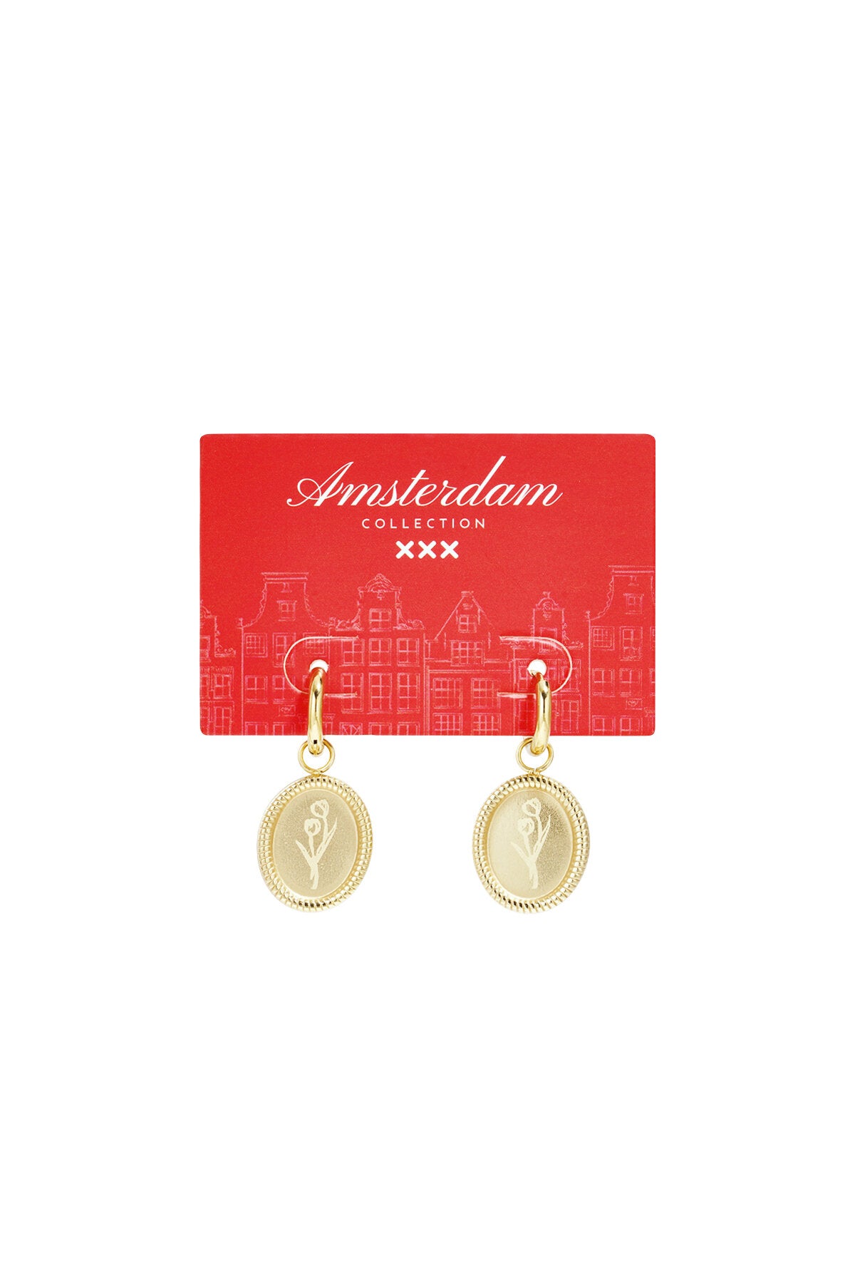 Boucles d'oreilles en acier inoxydable en forme de tulipe
