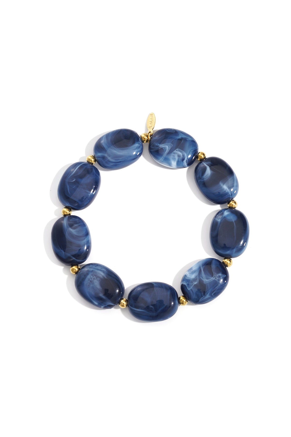 Bracelet de perles ovales et dorées