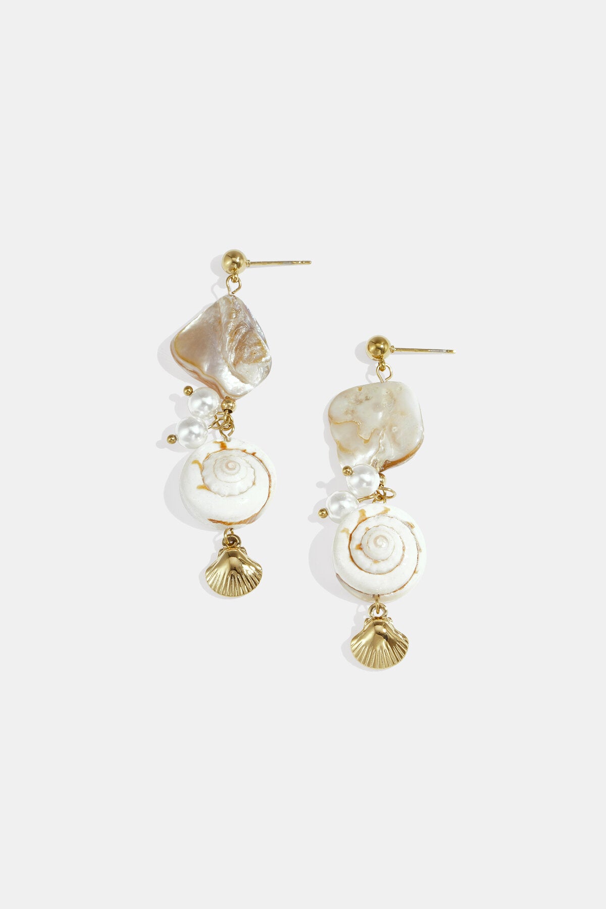 Boucles d'oreilles pendantes en acier inoxydable, coquillage, collection vacances et romantisme, bijoux pour femmes