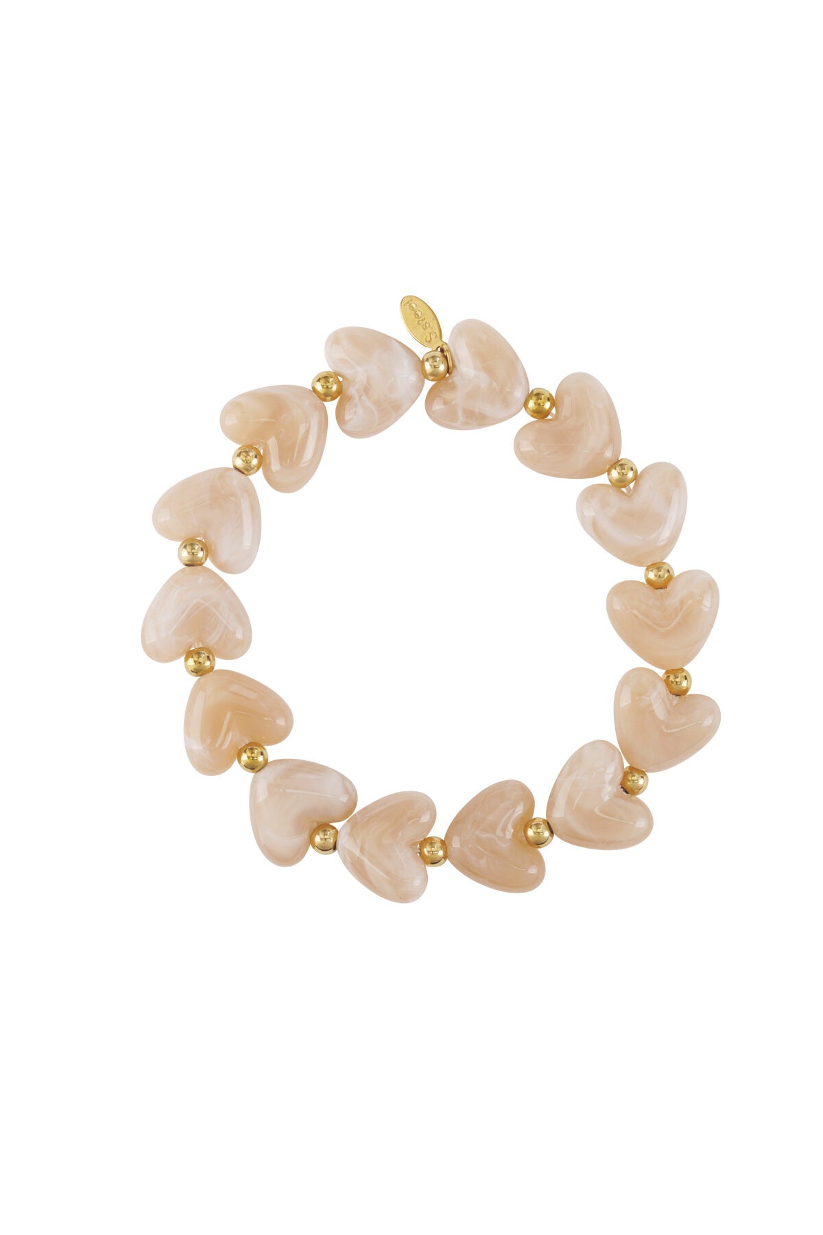 Bracelet élastique en perles en forme de cœur