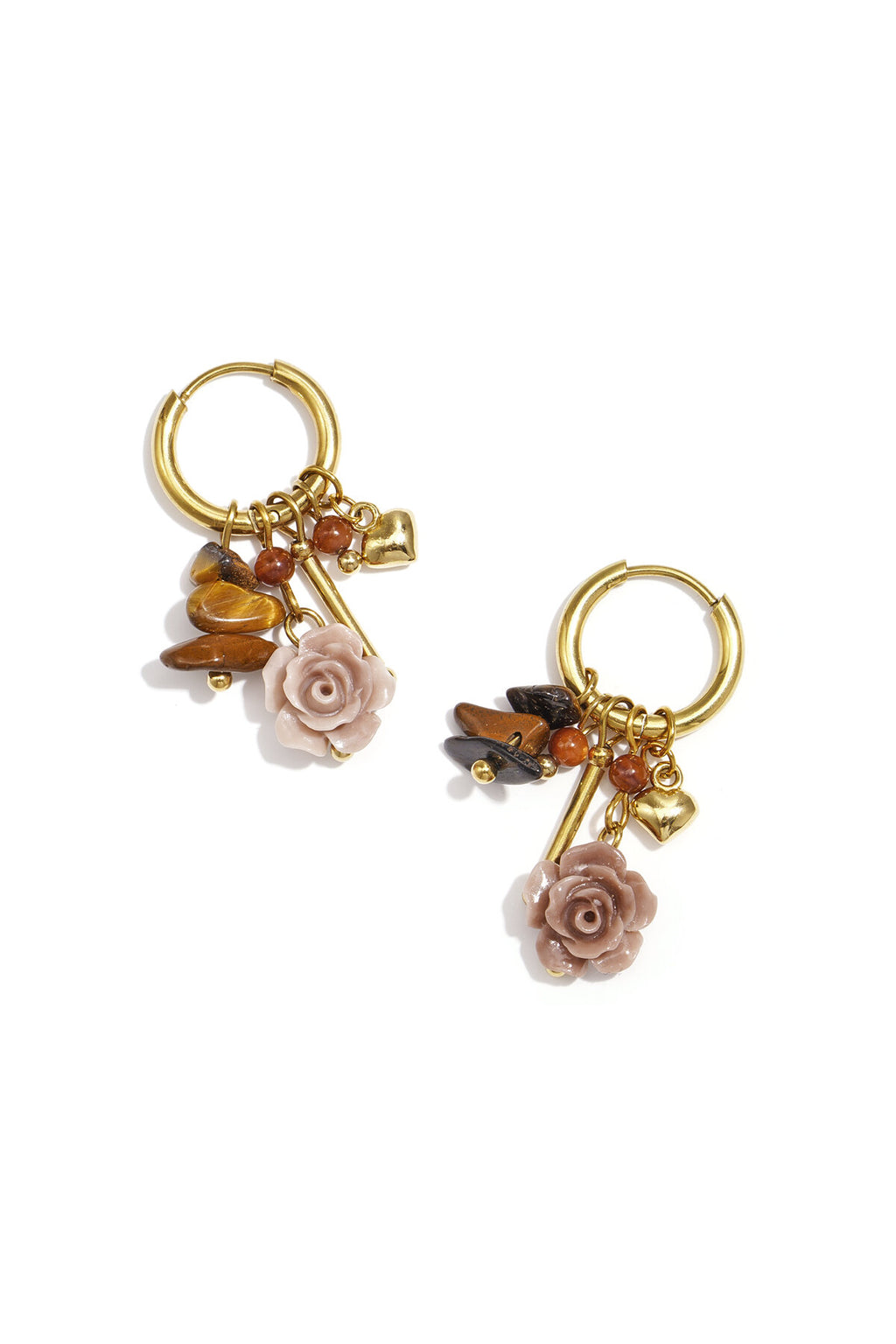 Boucles d'oreilles pendantes en acier inoxydable, style décontracté et simple, série Fleur, bijoux pour femmes