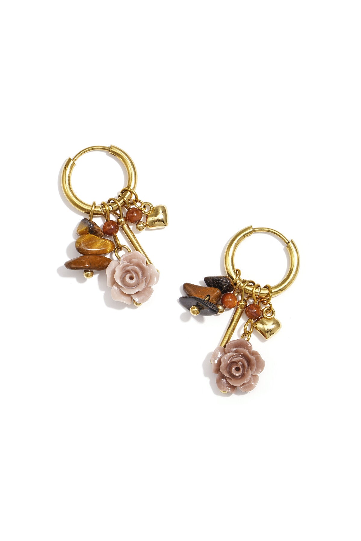 Boucles d'oreilles pendantes en acier inoxydable, style décontracté et simple, série Fleur, bijoux pour femmes
