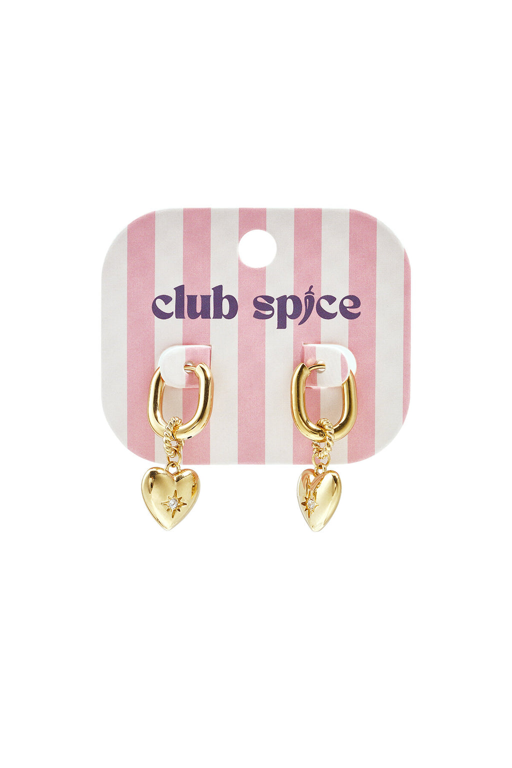 Boucles d'oreilles ovales avec pendentif en forme de cœur et pierre