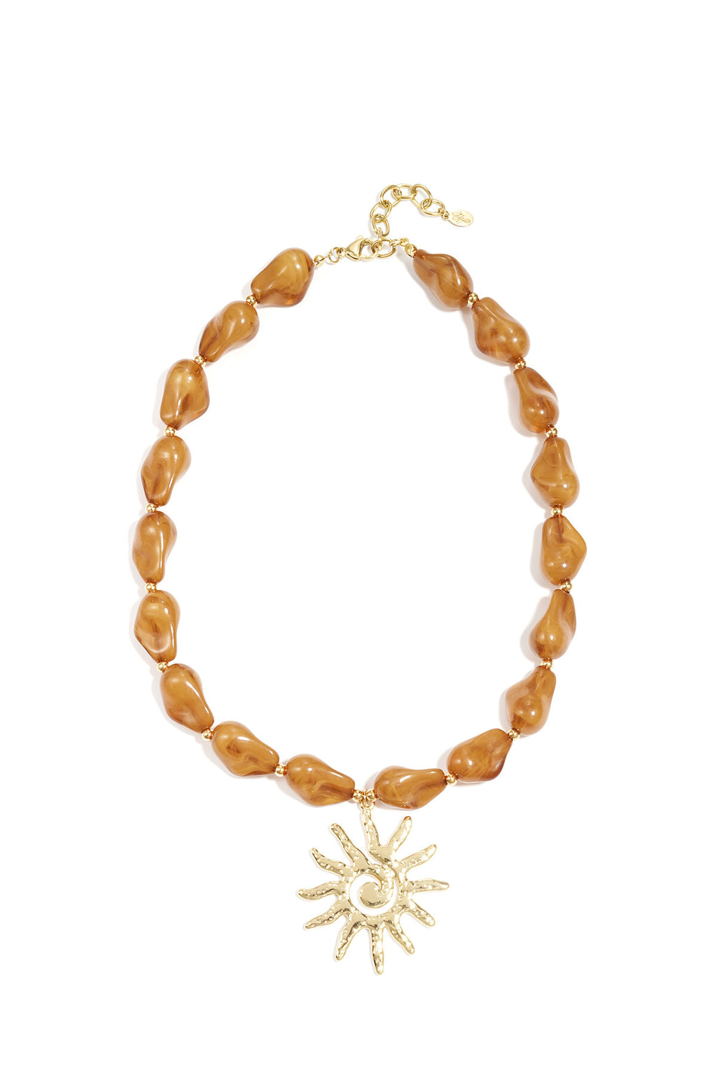 Collier de perles avec pendentif soleil