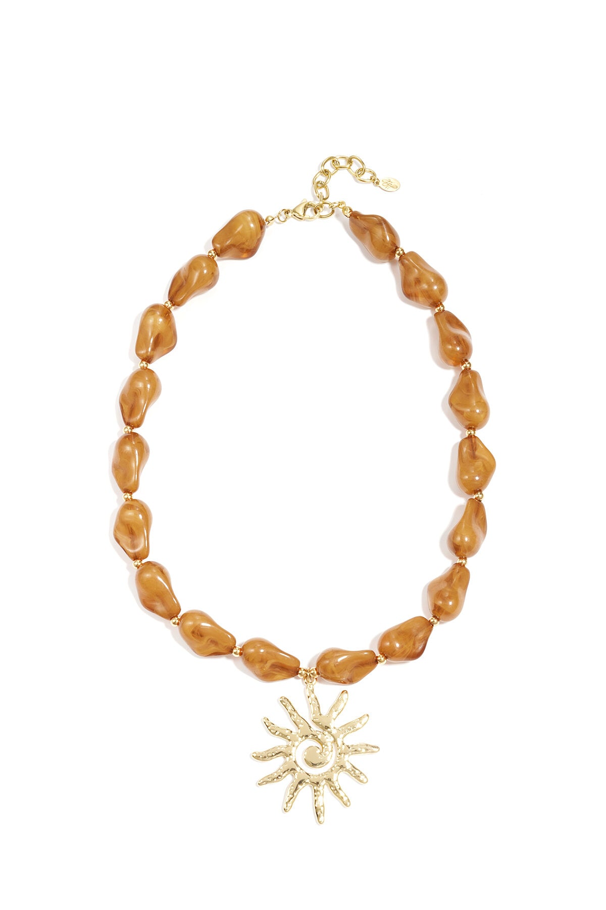 Collier de perles avec pendentif soleil