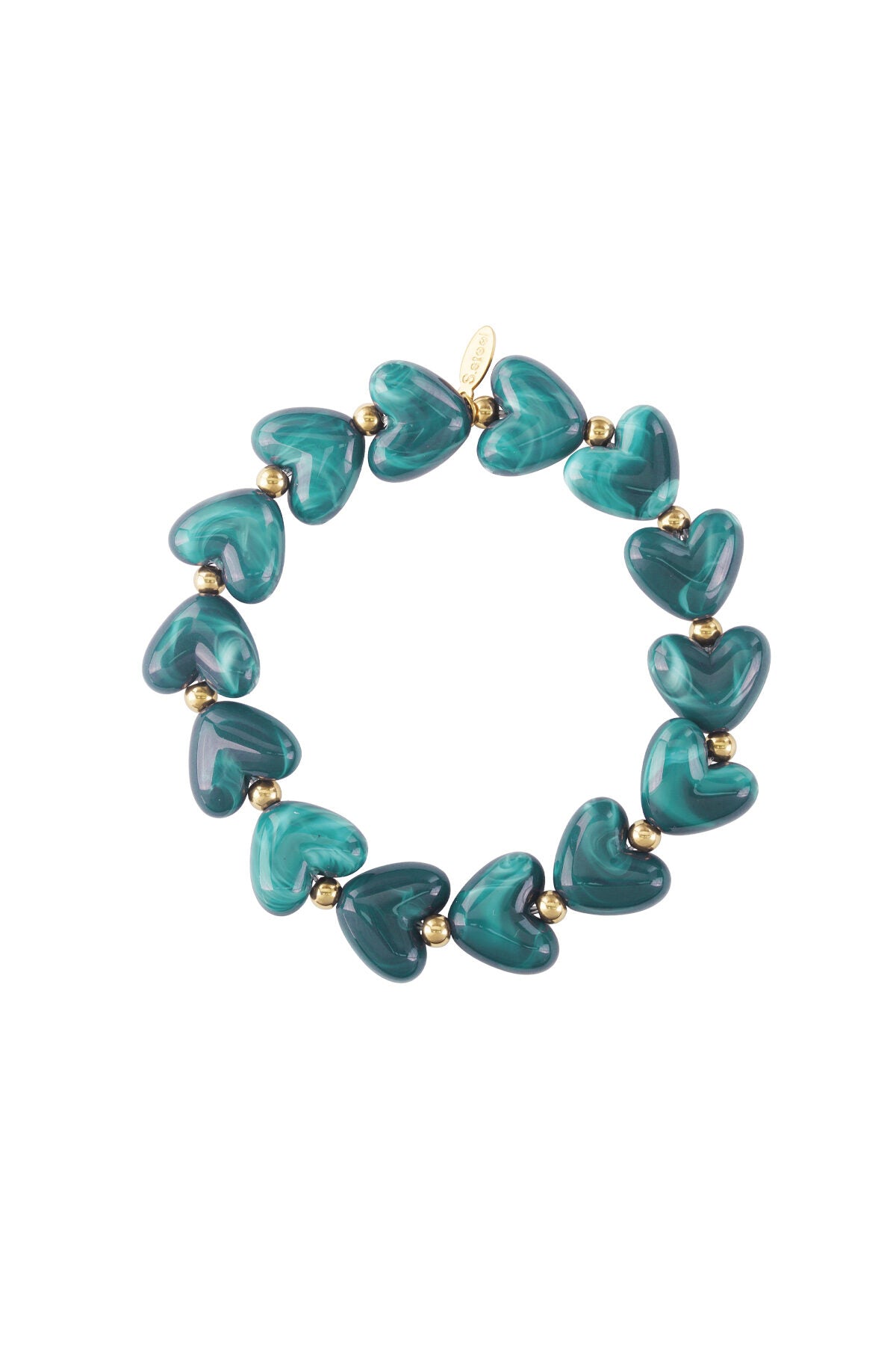 Bracelet élastique en perles en forme de cœur