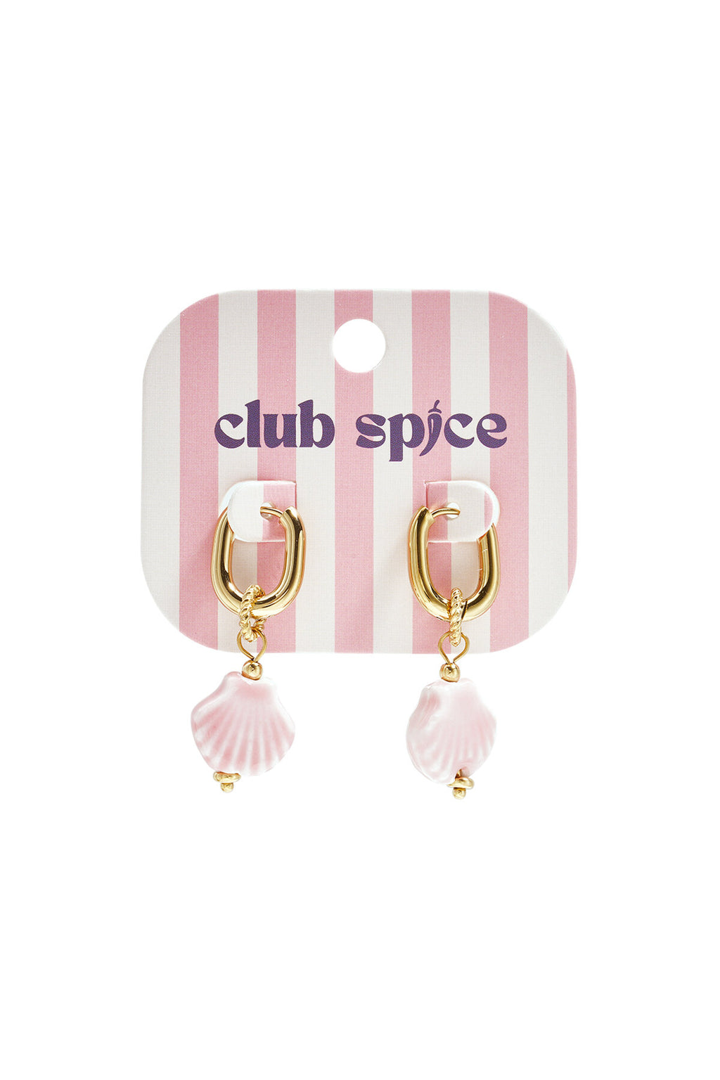 Boucles d'oreilles squovales avec coquillage pendant