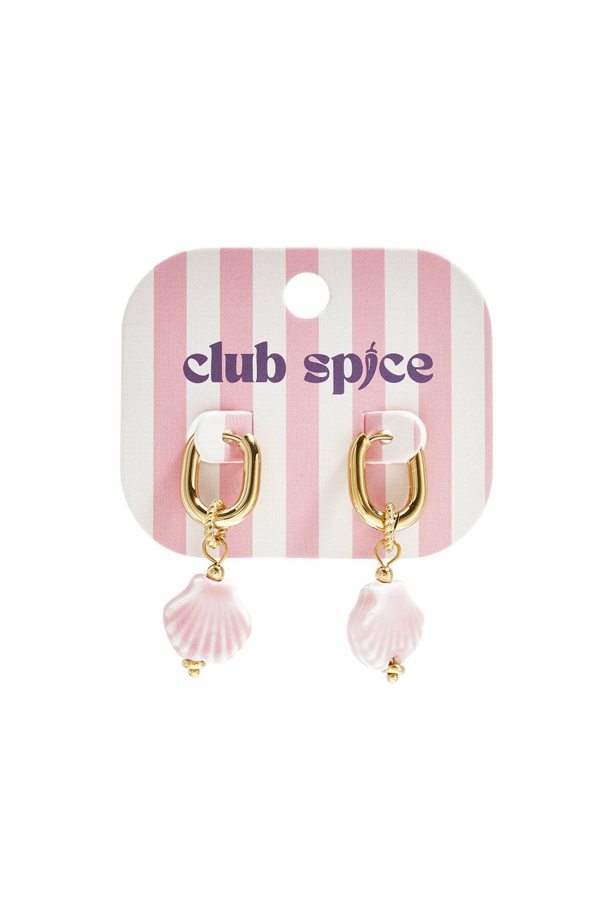 Boucles d'oreilles squovales avec coquillage pendant