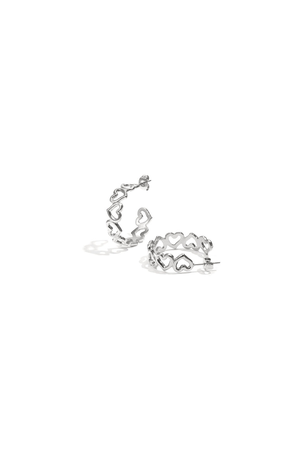 Boucles d'oreilles créoles à cœurs alternés