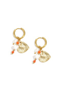 Boucles d'oreilles avec perles et breloque en forme de cœur