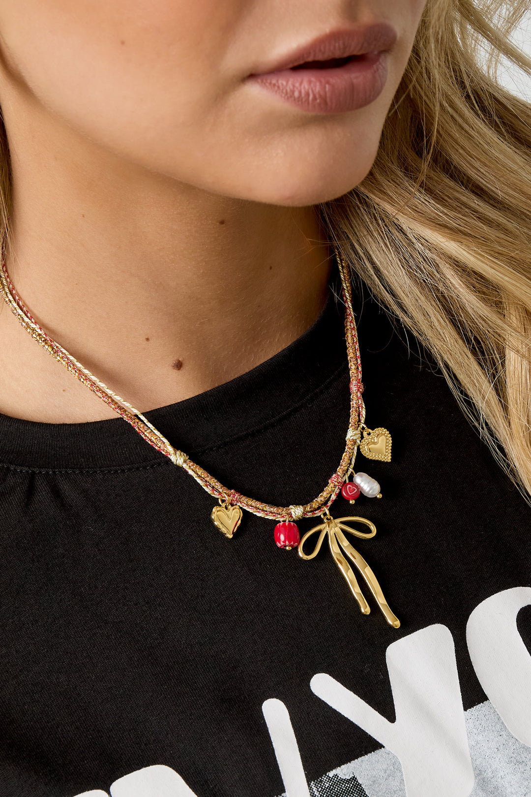 Colliers pendentifs en acier inoxydable, nœud papillon, décontractés, simples, pour femmes