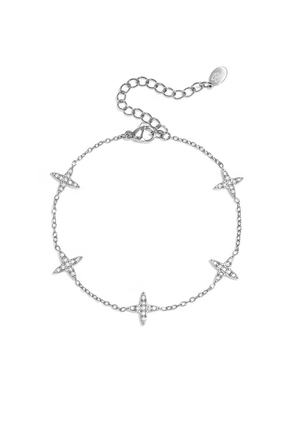 Bracelet à motif de trèfle et trèfles incrustés