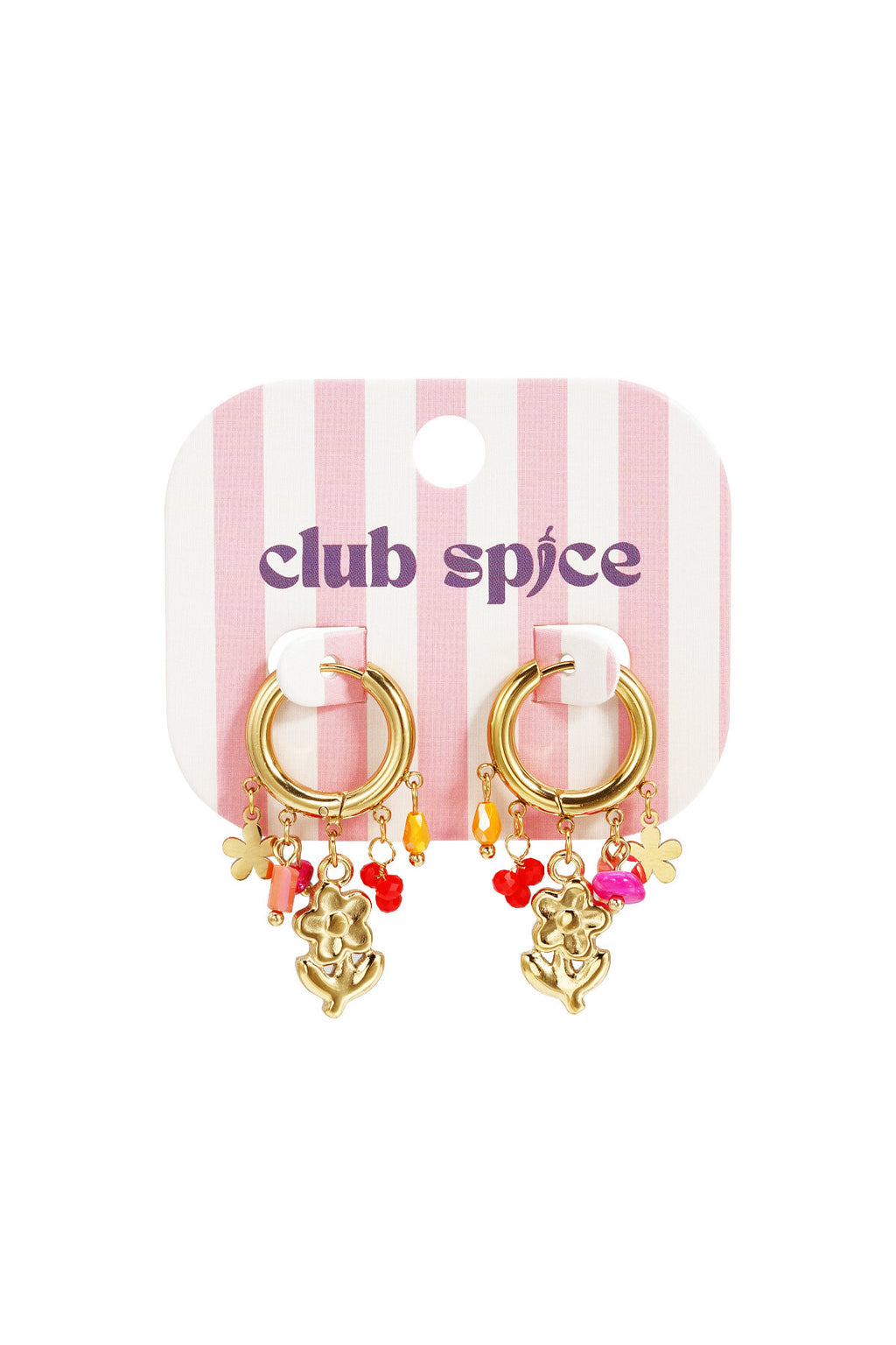 Petites boucles d'oreilles créoles avec chaînette et perles