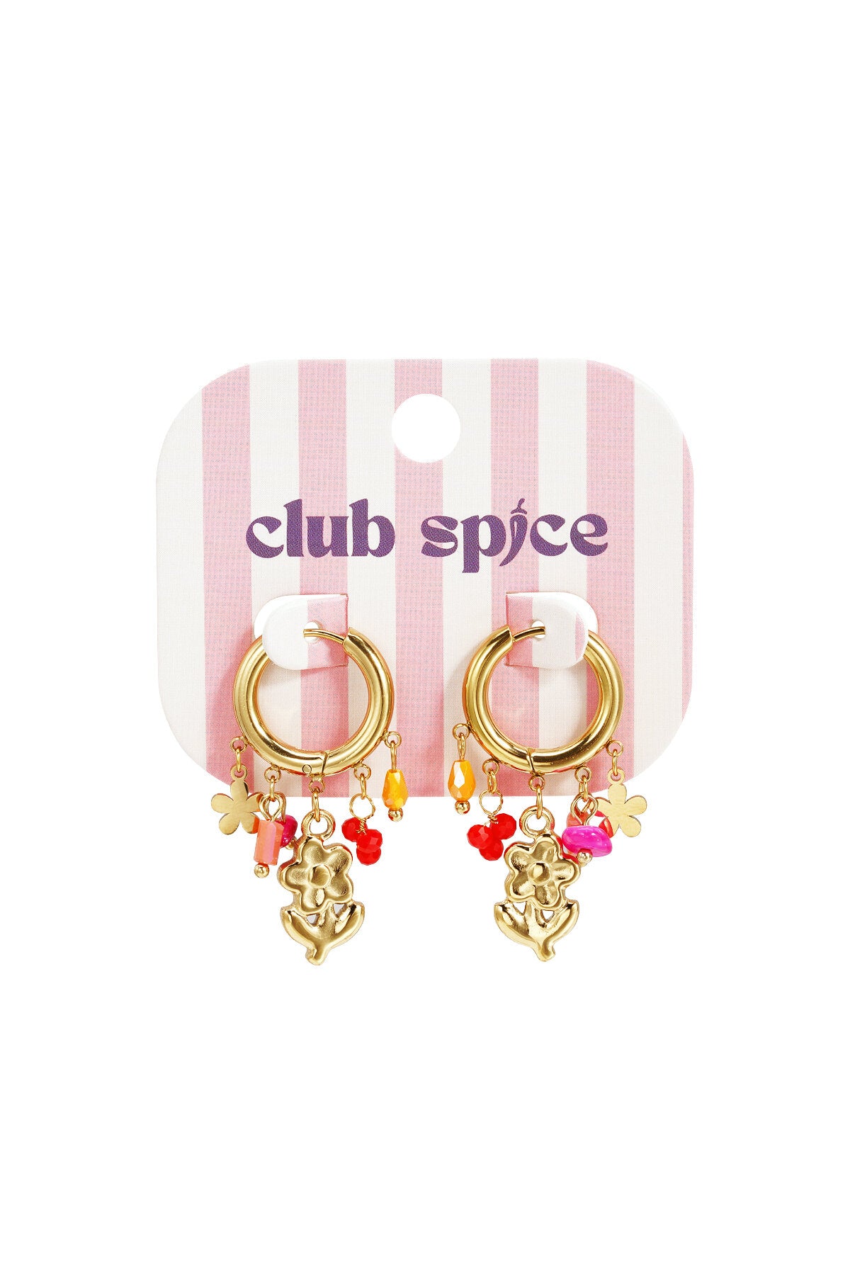 Petites boucles d'oreilles créoles avec chaînette et perles