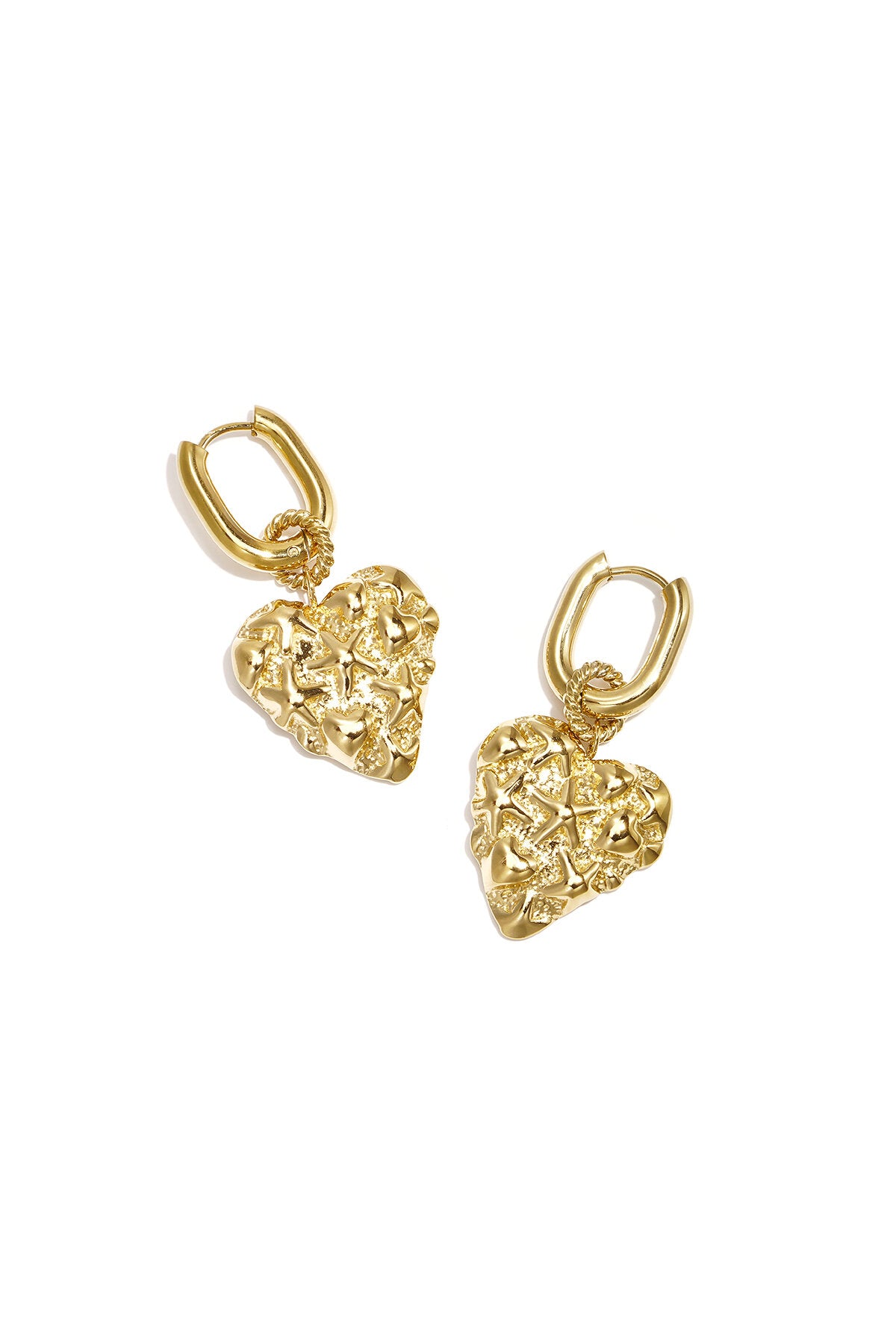 Boucles d'oreilles squovales à motif cœur et étoile
