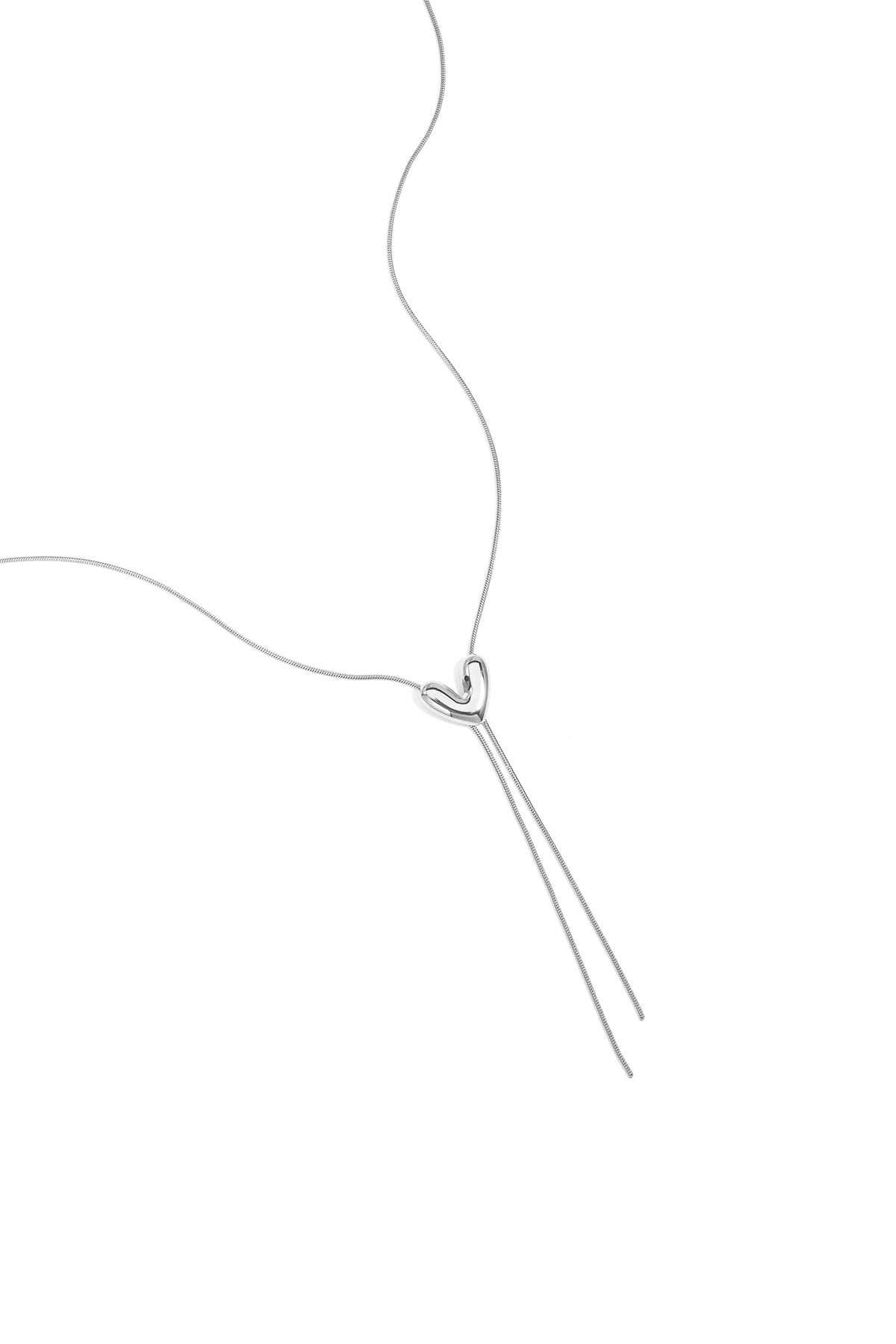 Colliers pendentifs en acier inoxydable en forme de cœur, collection décontractée et simple pour femmes
