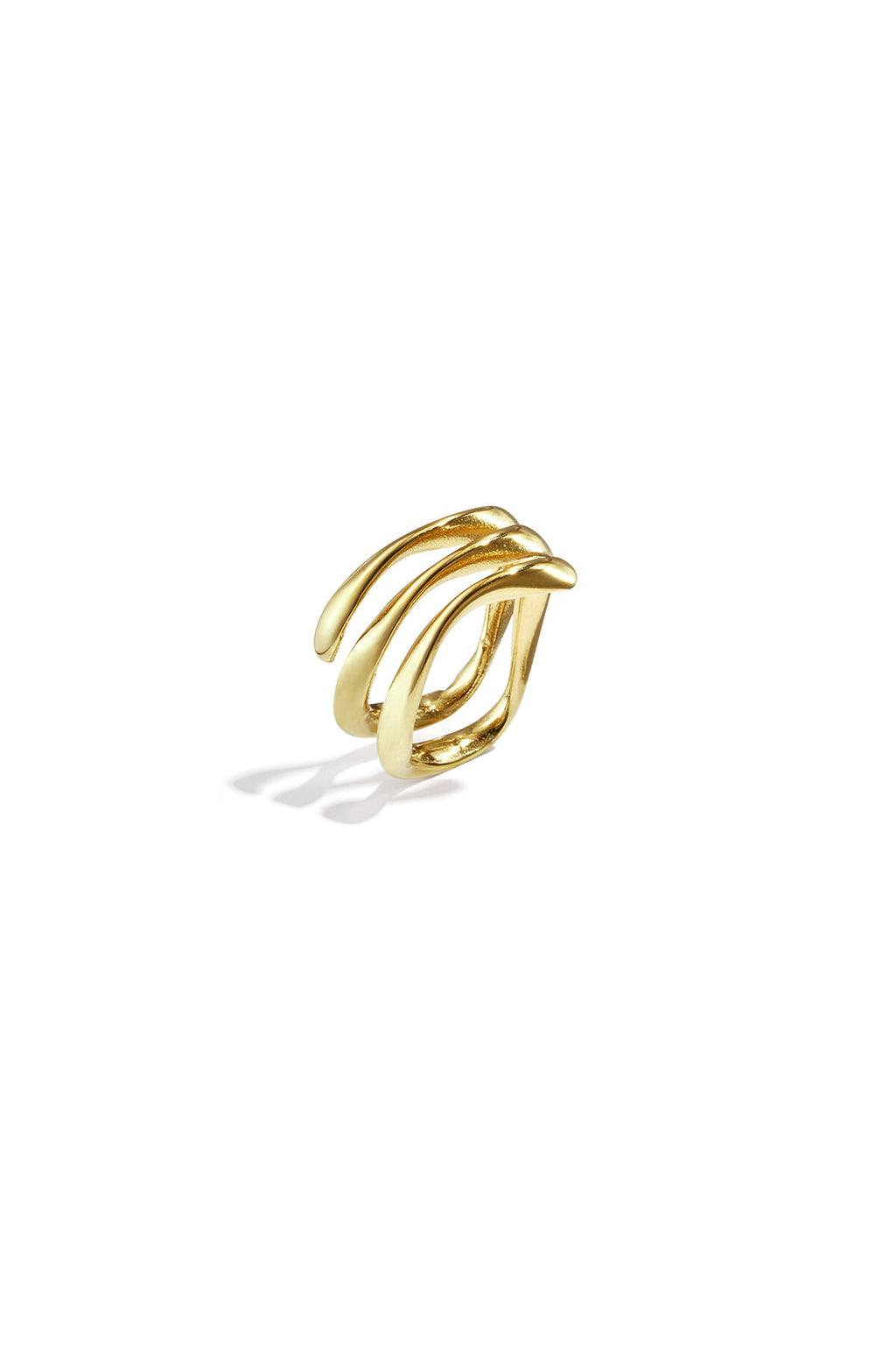 Bague à 3 couches avec effet ondulé