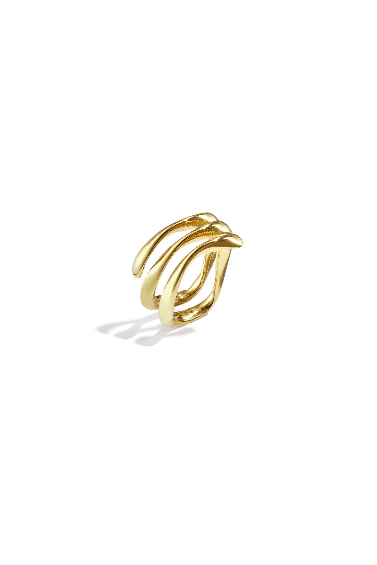 Bague à 3 couches avec effet ondulé