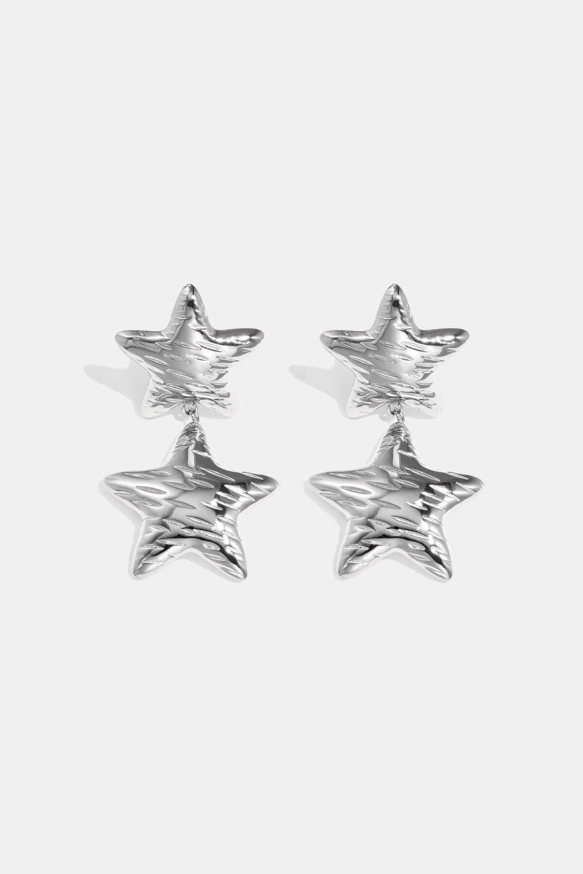 Boucles d'oreilles pendantes en acier inoxydable, collection Étoile, style décontracté et simple pour femmes