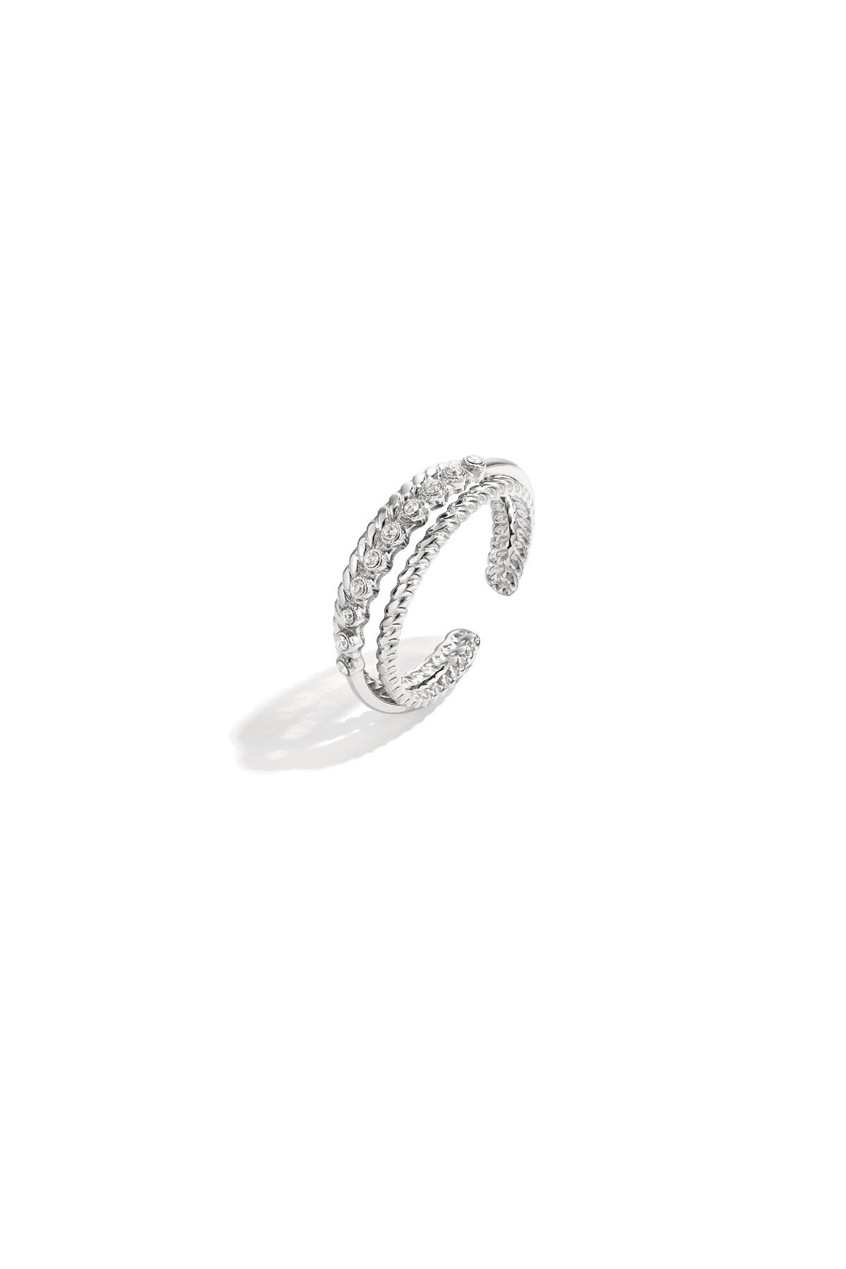 Bague double sertie de petites pierres