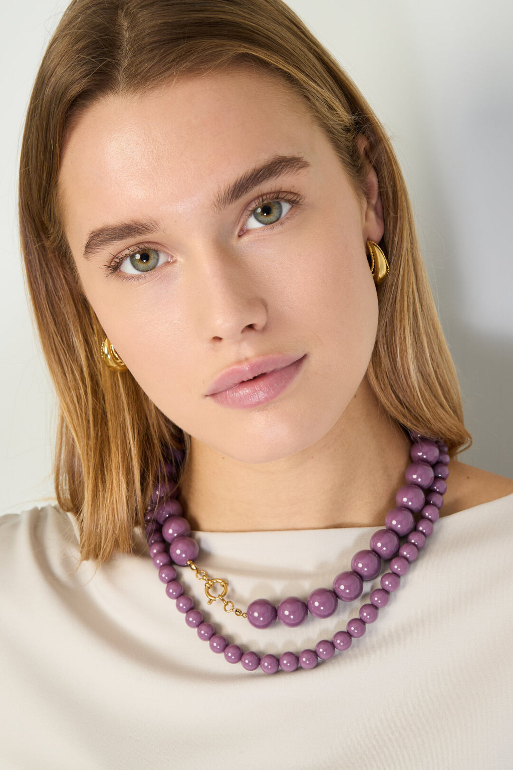 Collier à perles moyennes-10mm