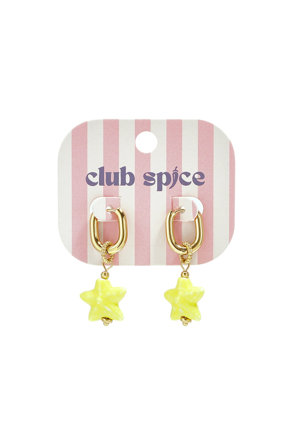 Boucles d'oreilles squovales avec pendentif étoile colorée