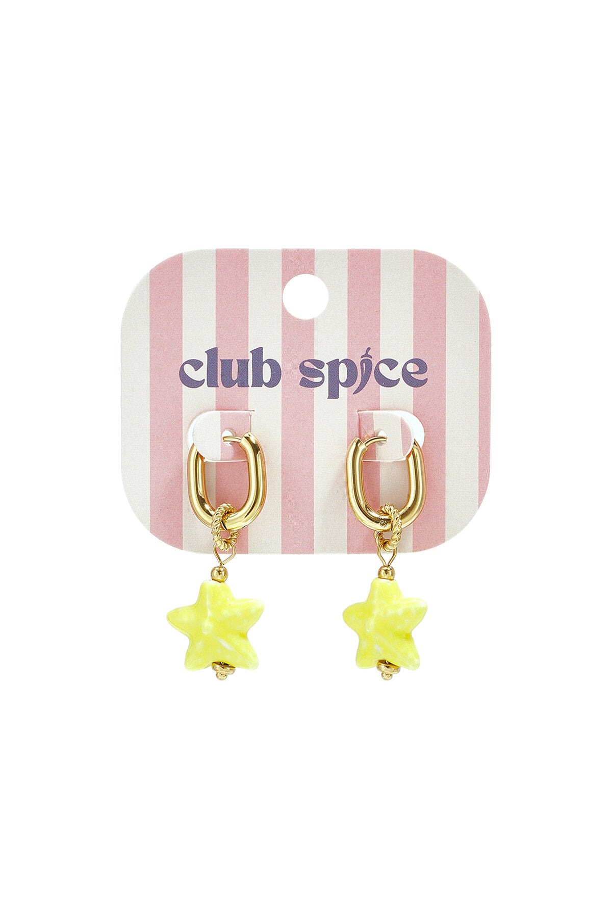 Boucles d'oreilles squovales avec pendentif étoile colorée