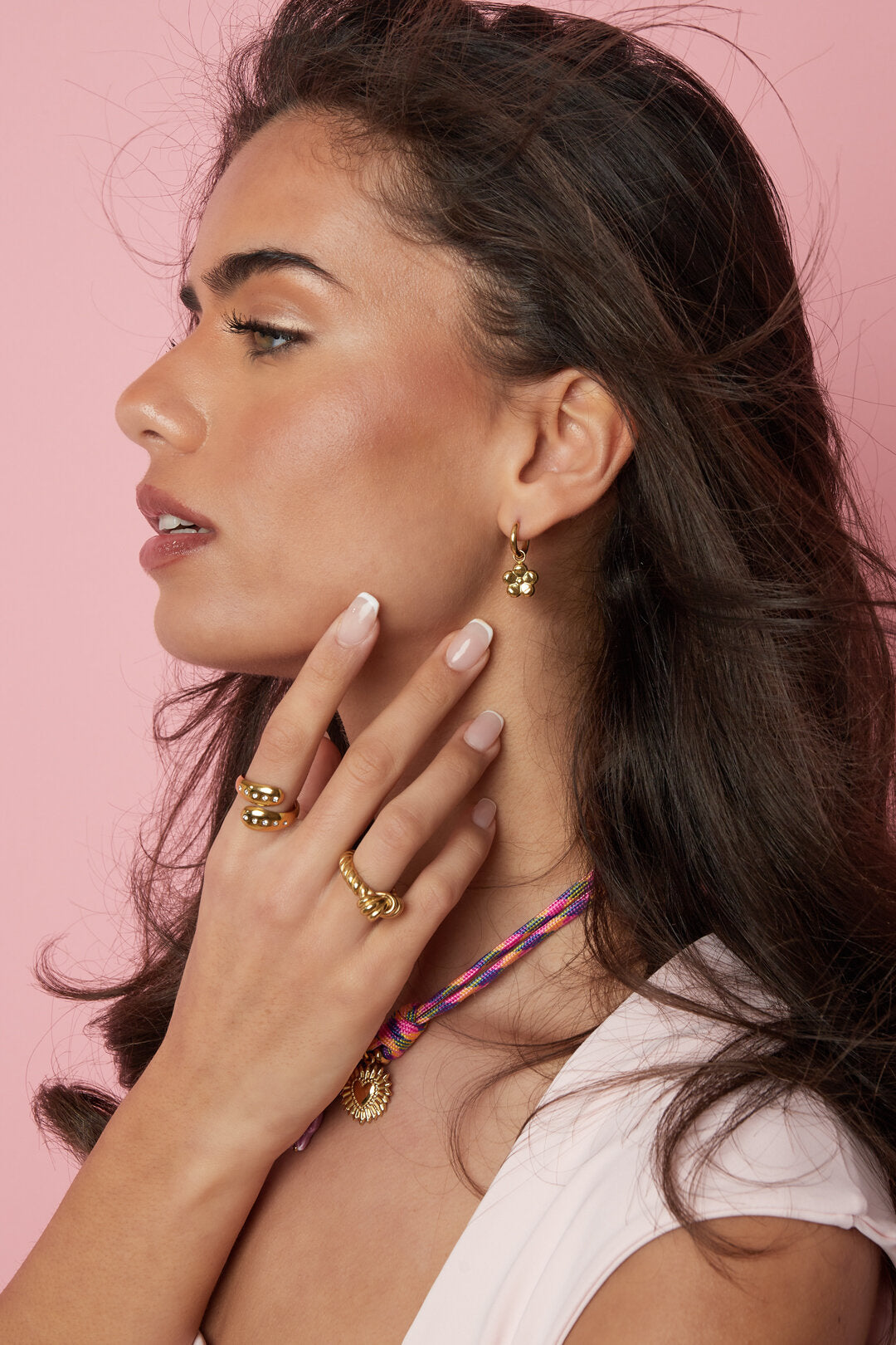 Boucles d'oreilles avec pendentif fleur