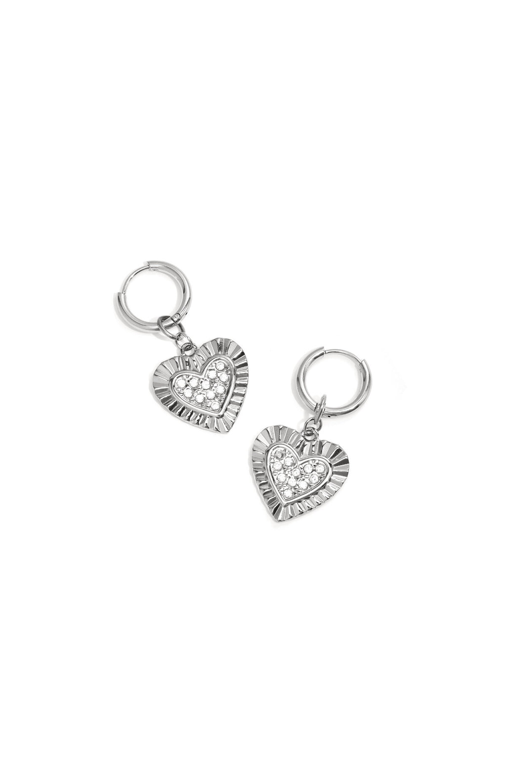 Boucles d'oreilles à cœurs rayonnants