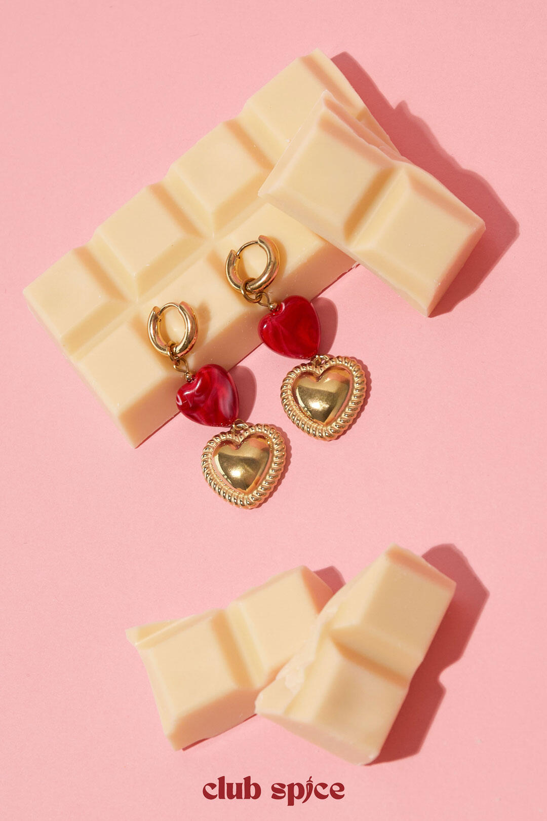 Boucles d'oreilles pendantes en forme de cœur
