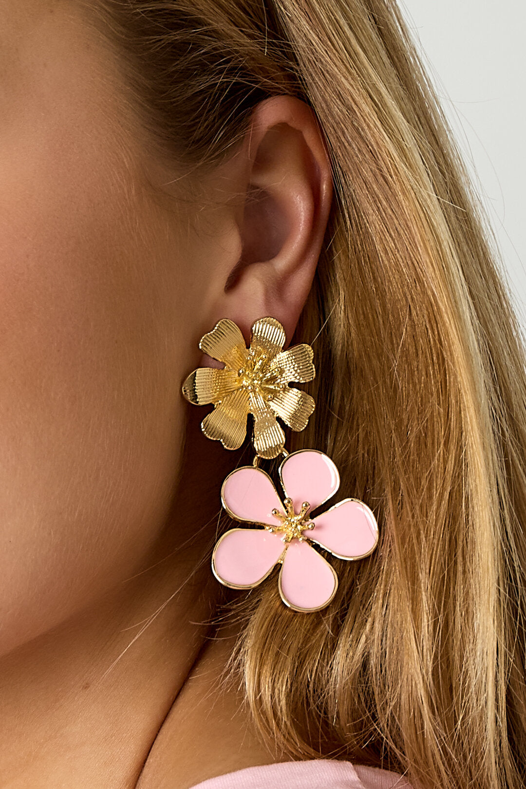 boucles d'oreilles 2 fois fleur