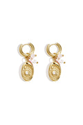 Boucles d'oreilles avec perles et breloque coquillage