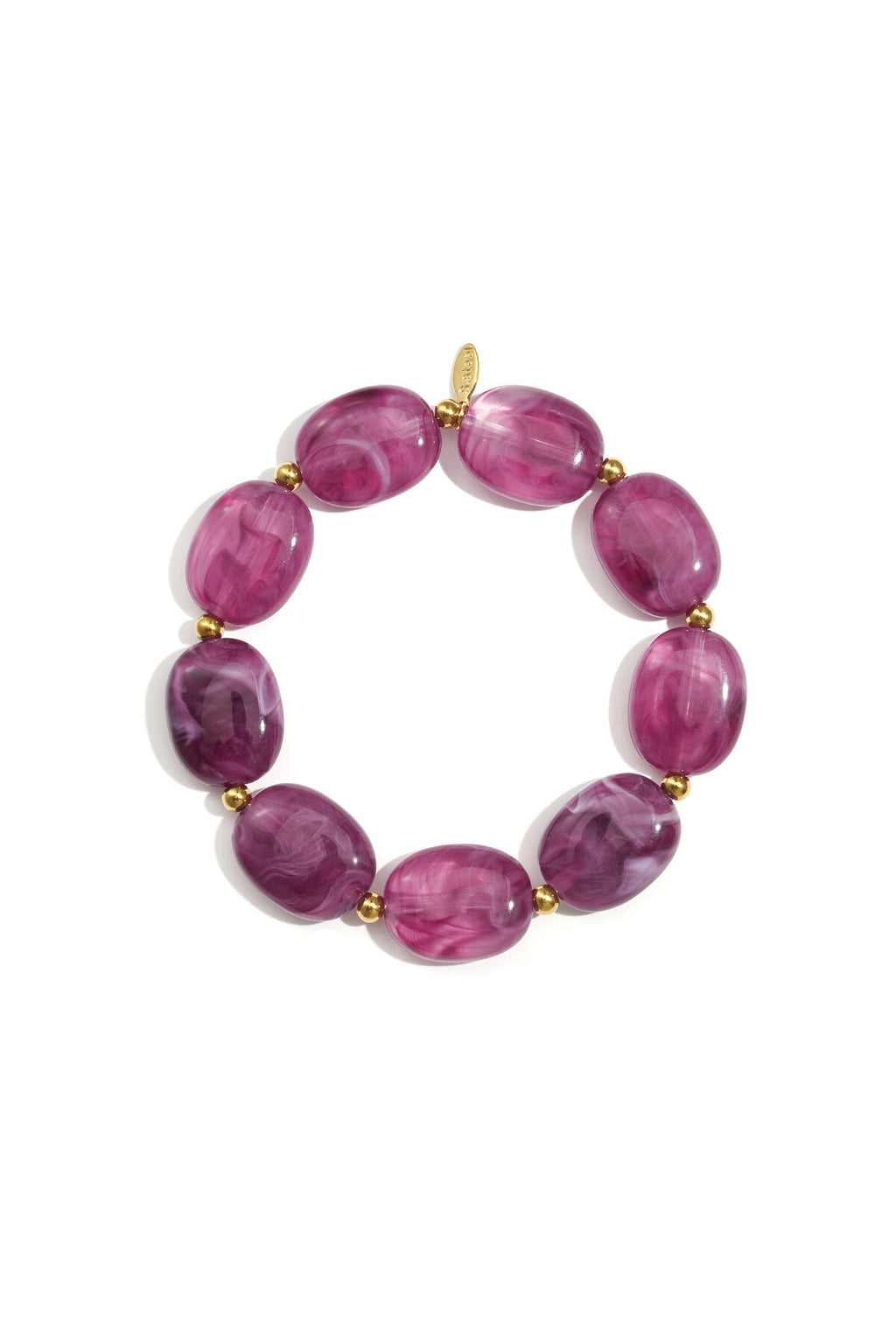Bracelet de perles ovales et dorées