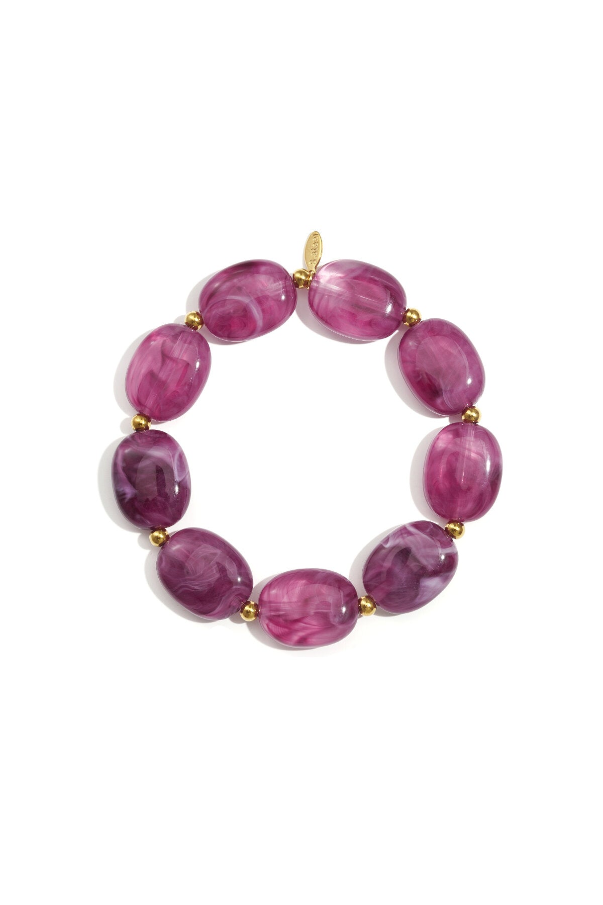 Bracelet de perles ovales et dorées