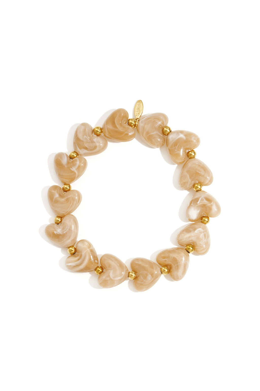 Bracelet élastique en perles en forme de cœur