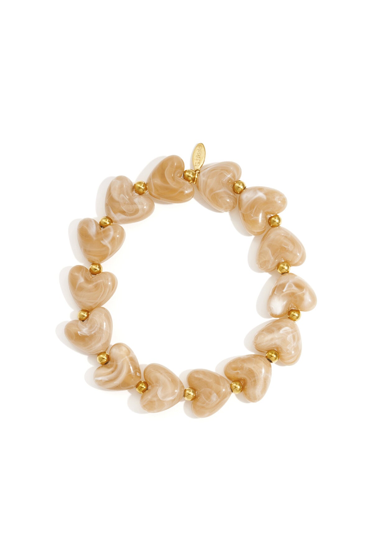 Bracelet élastique en perles en forme de cœur