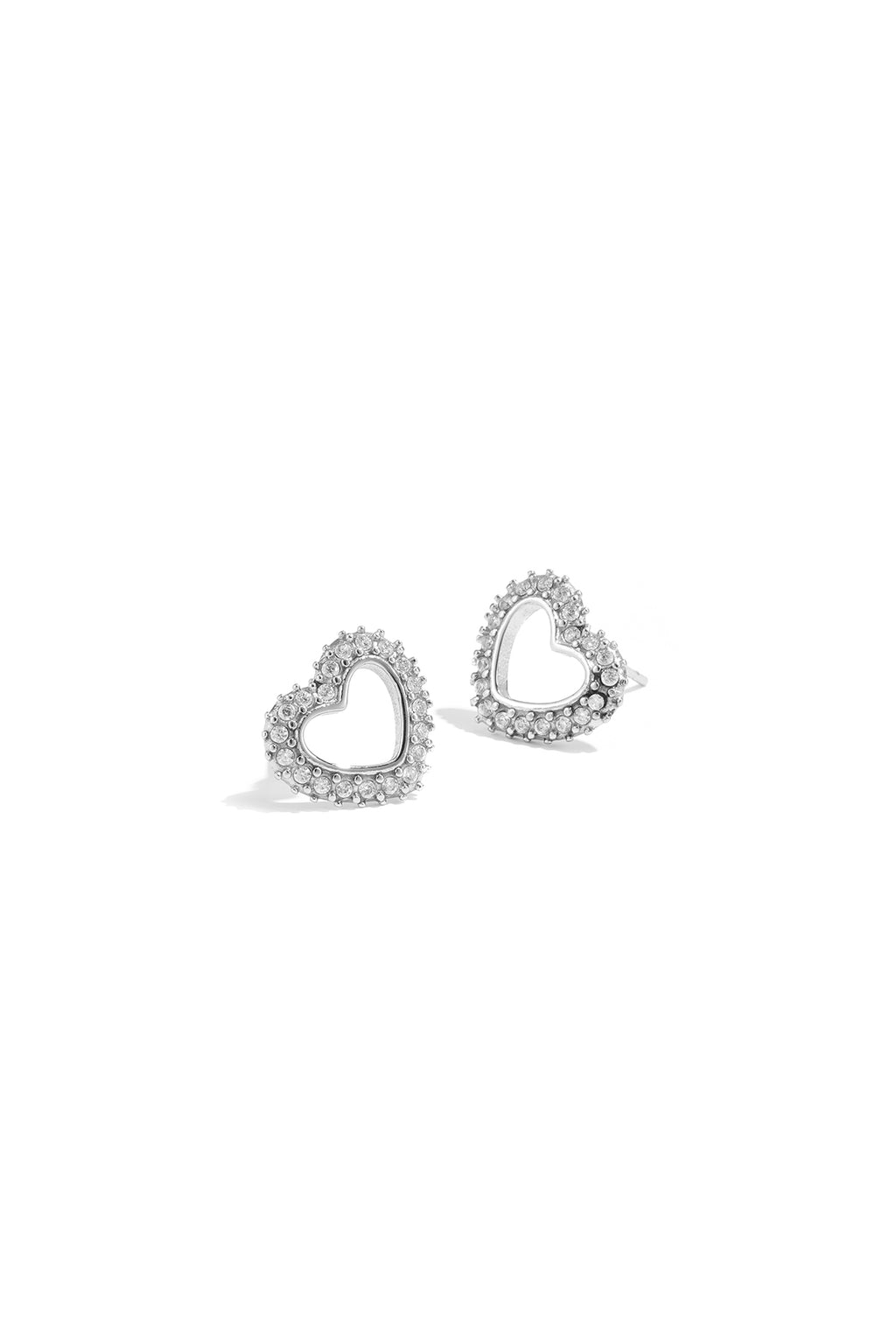 puces d'oreilles coeur diamant