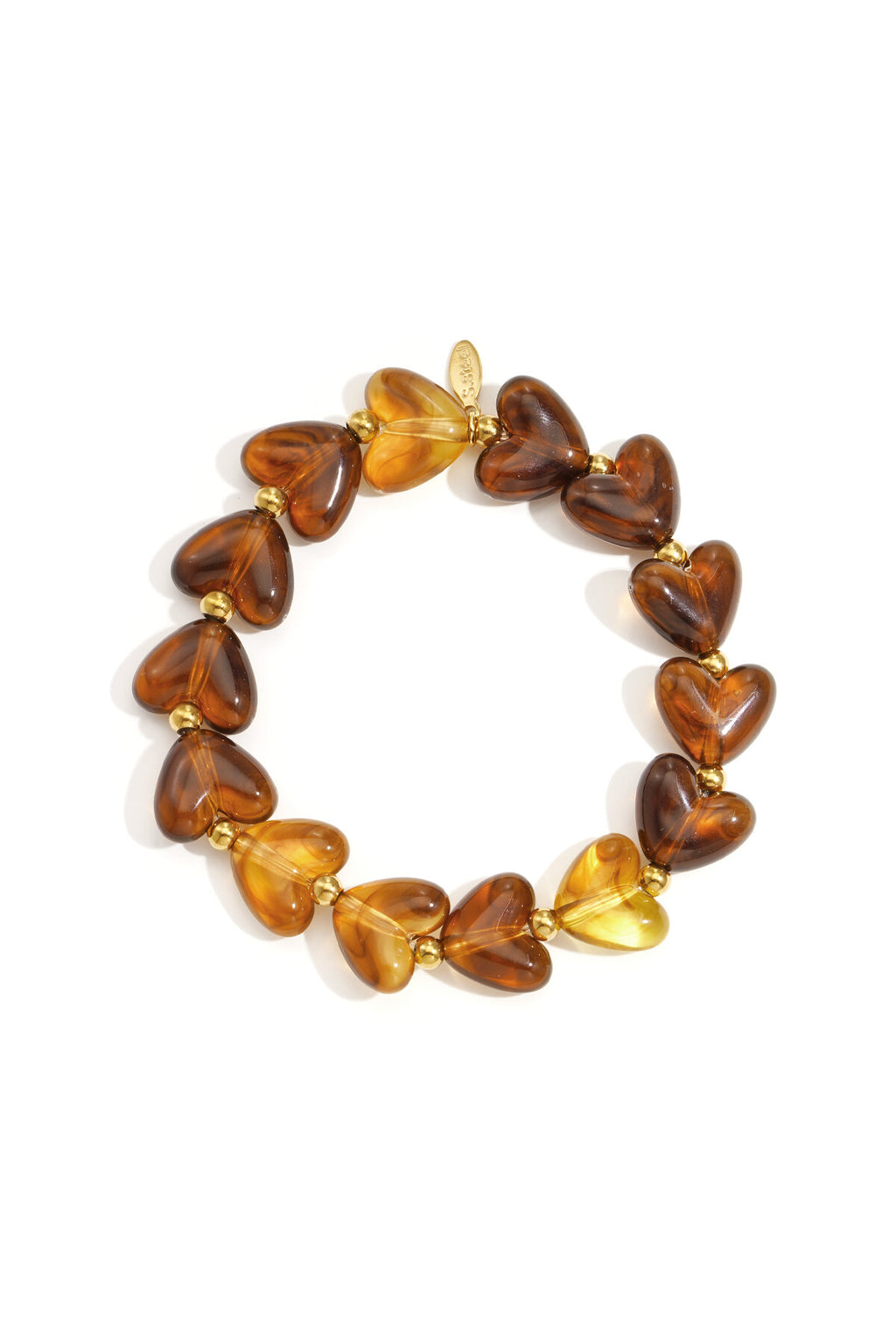 Bracelet élastique en perles en forme de cœur