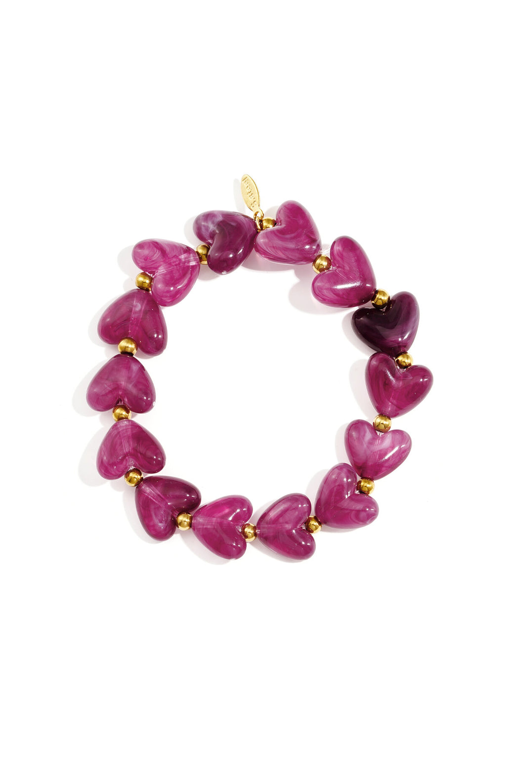 Bracelet élastique en perles en forme de cœur