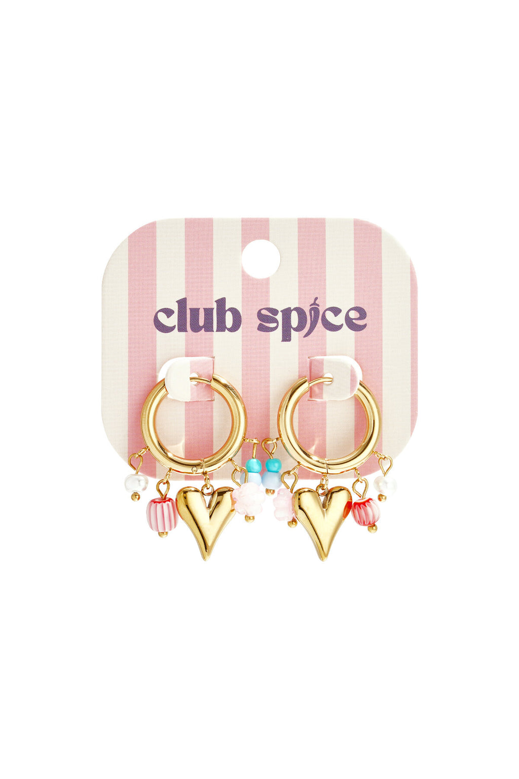 Boucles d'oreilles avec perles pendantes et cœur