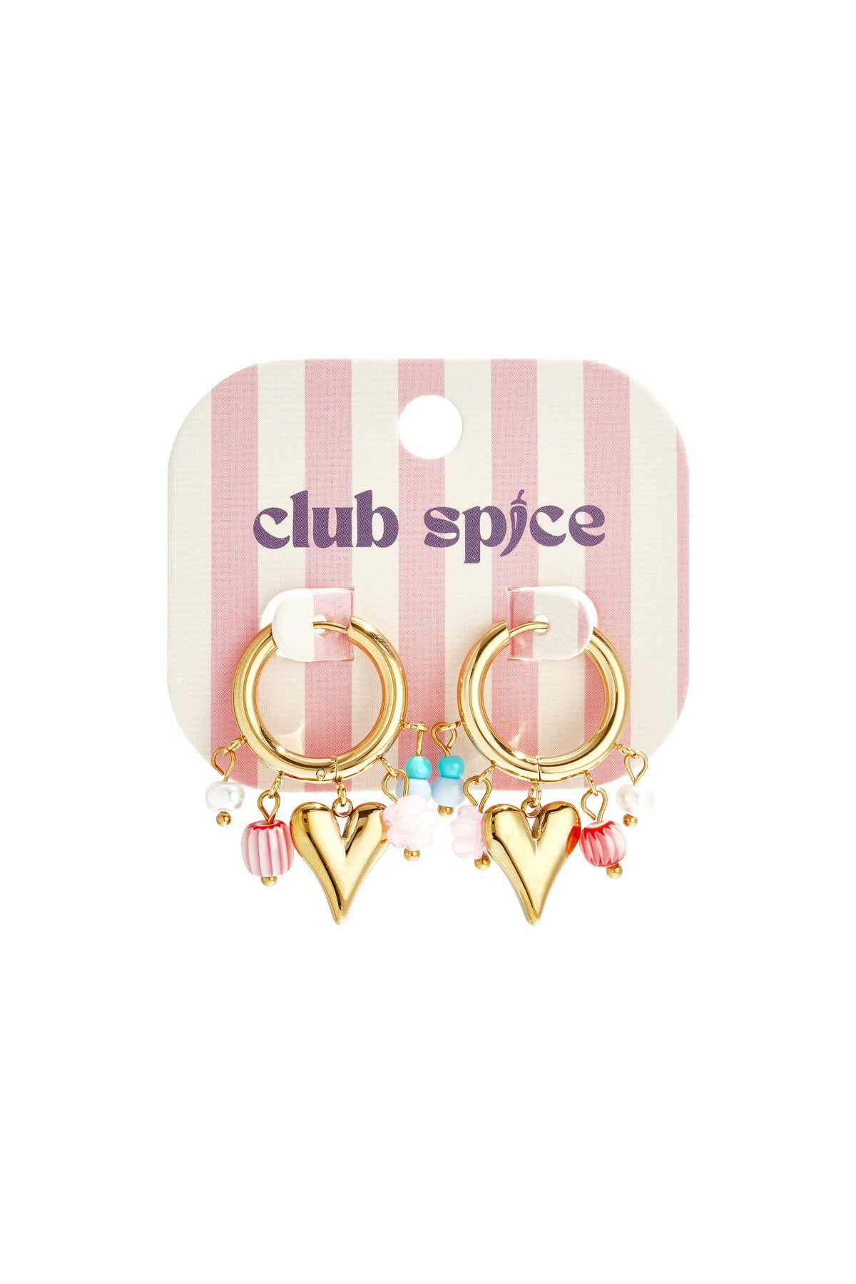 Boucles d'oreilles avec perles pendantes et cœur